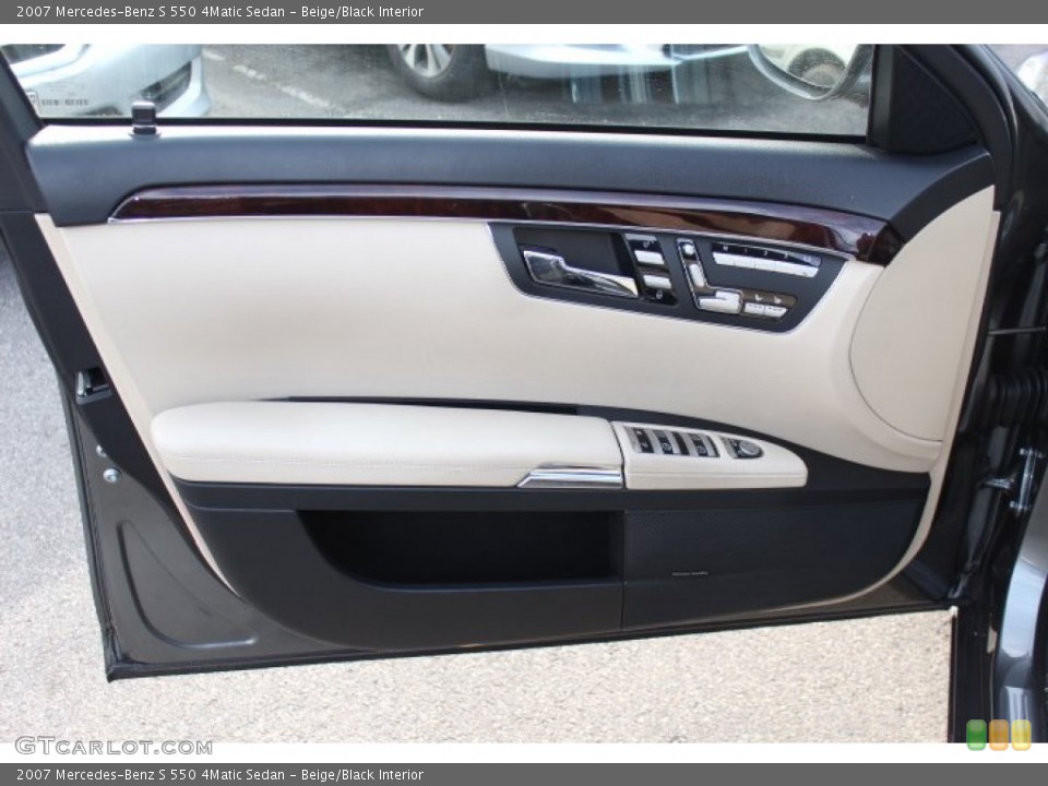Beige/Black Interior Door Panel for the 2007 Mercedes-Benz S 550 4Matic Sedan #74377558