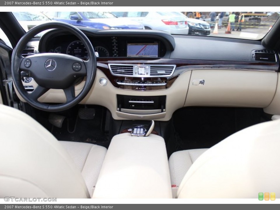 Beige/Black Interior Dashboard for the 2007 Mercedes-Benz S 550 4Matic Sedan #74377600