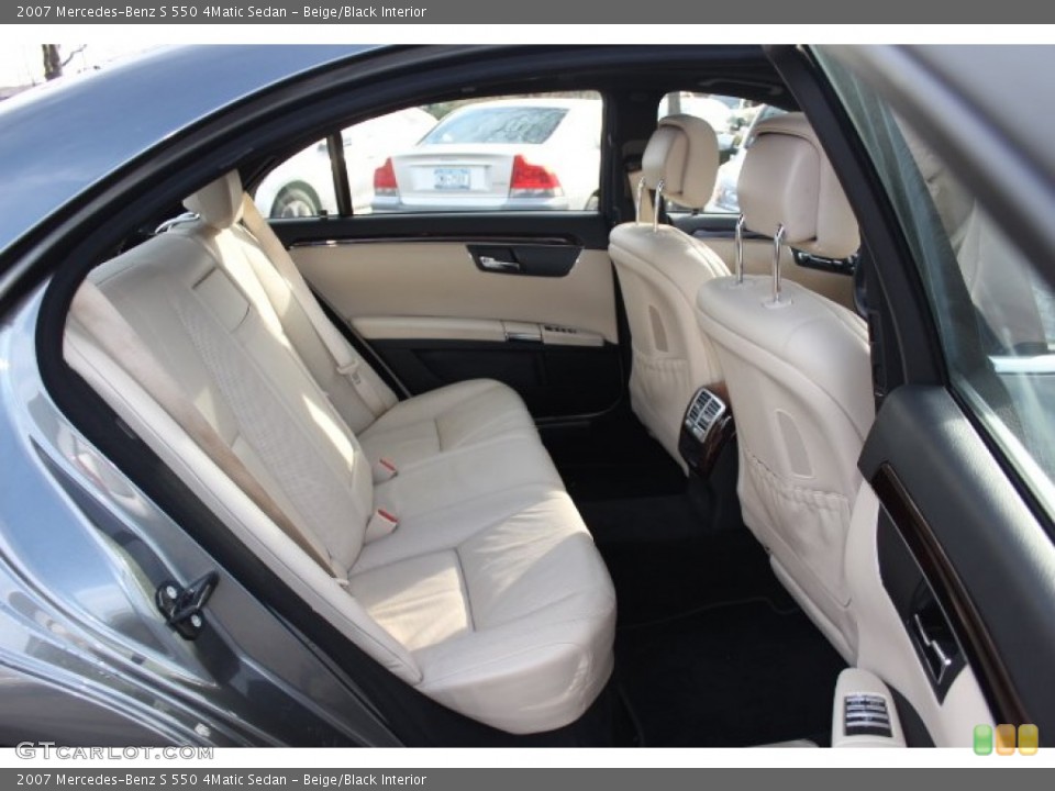 Beige/Black Interior Rear Seat for the 2007 Mercedes-Benz S 550 4Matic Sedan #74377724