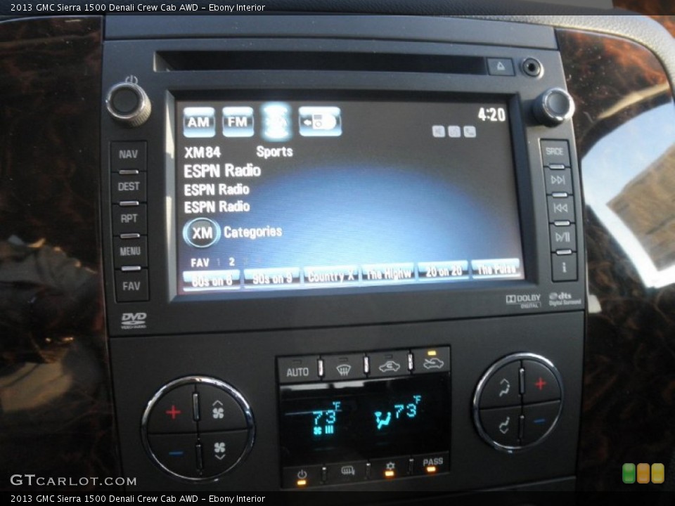 Ebony Interior Controls for the 2013 GMC Sierra 1500 Denali Crew Cab AWD #74380078