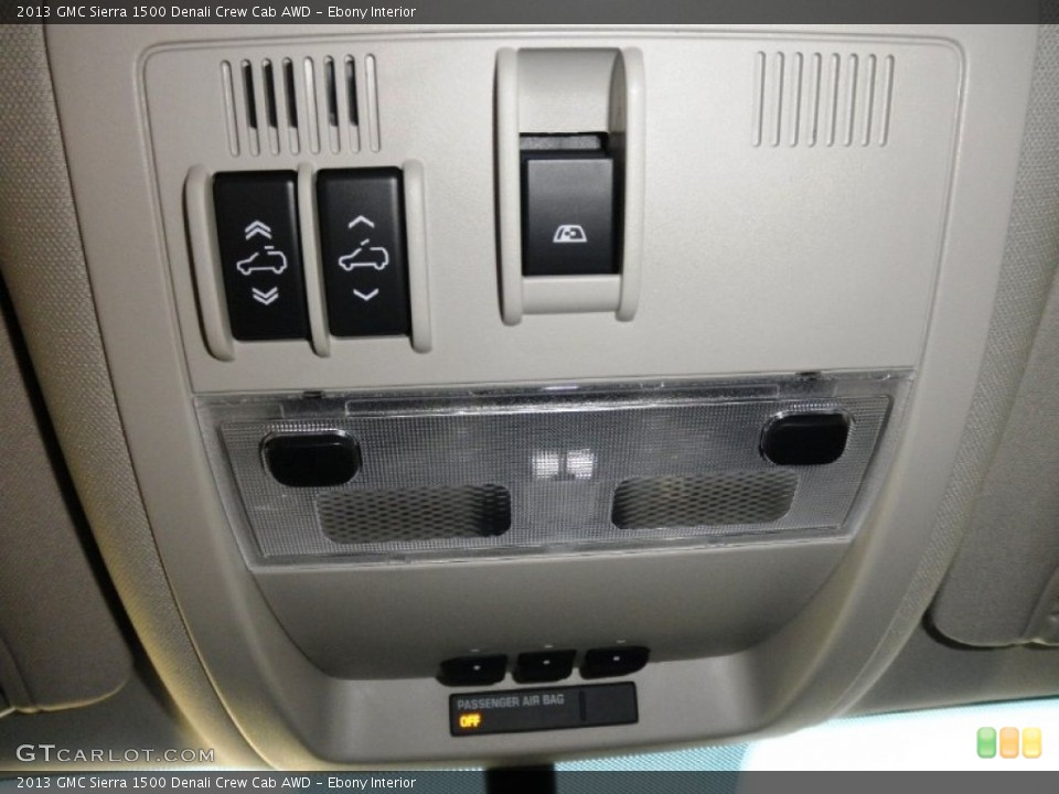 Ebony Interior Controls for the 2013 GMC Sierra 1500 Denali Crew Cab AWD #74380231
