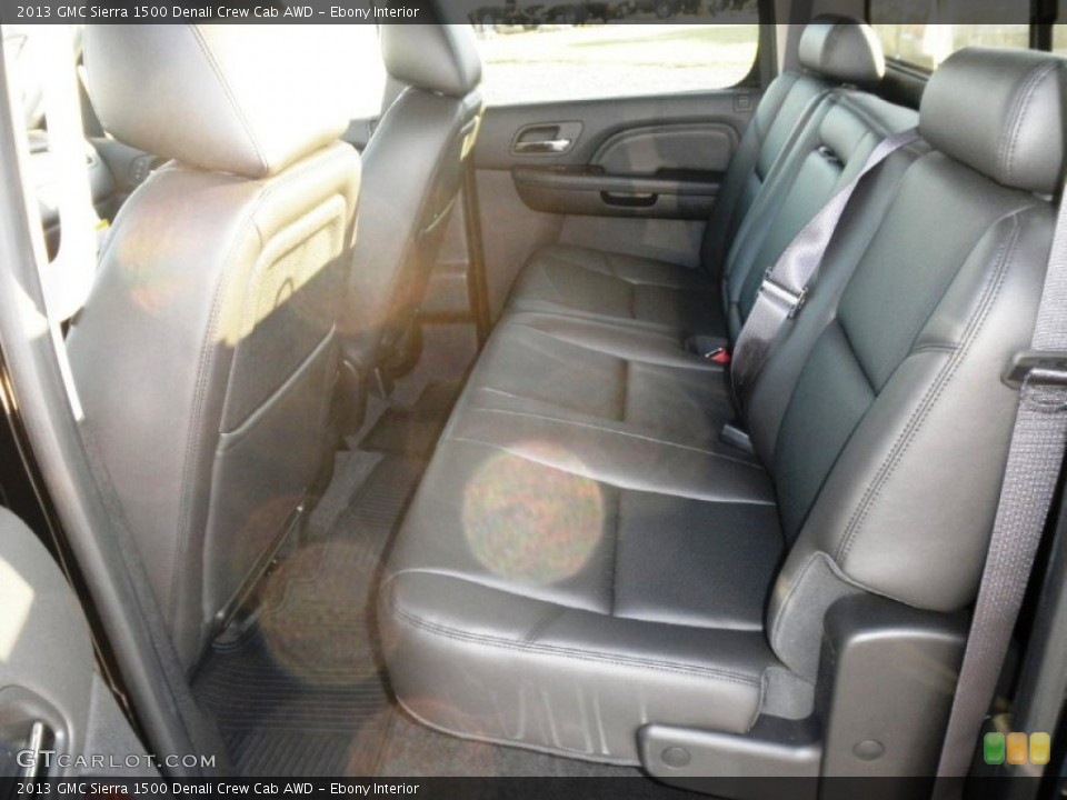 Ebony Interior Rear Seat for the 2013 GMC Sierra 1500 Denali Crew Cab AWD #74380308