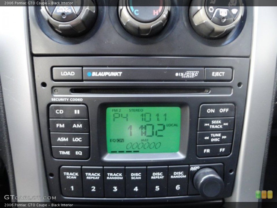 Black Interior Audio System for the 2006 Pontiac GTO Coupe #74380600