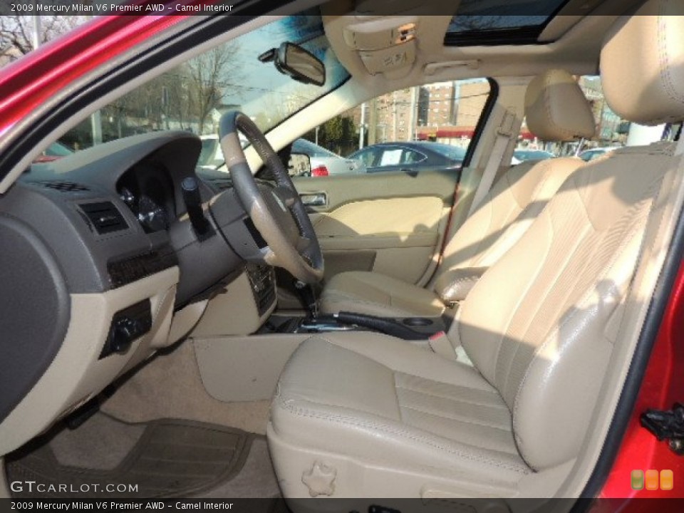 Camel Interior Front Seat for the 2009 Mercury Milan V6 Premier AWD #74384515