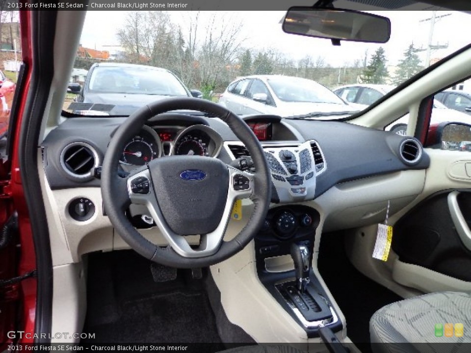 Charcoal Black/Light Stone Interior Dashboard for the 2013 Ford Fiesta SE Sedan #74385431