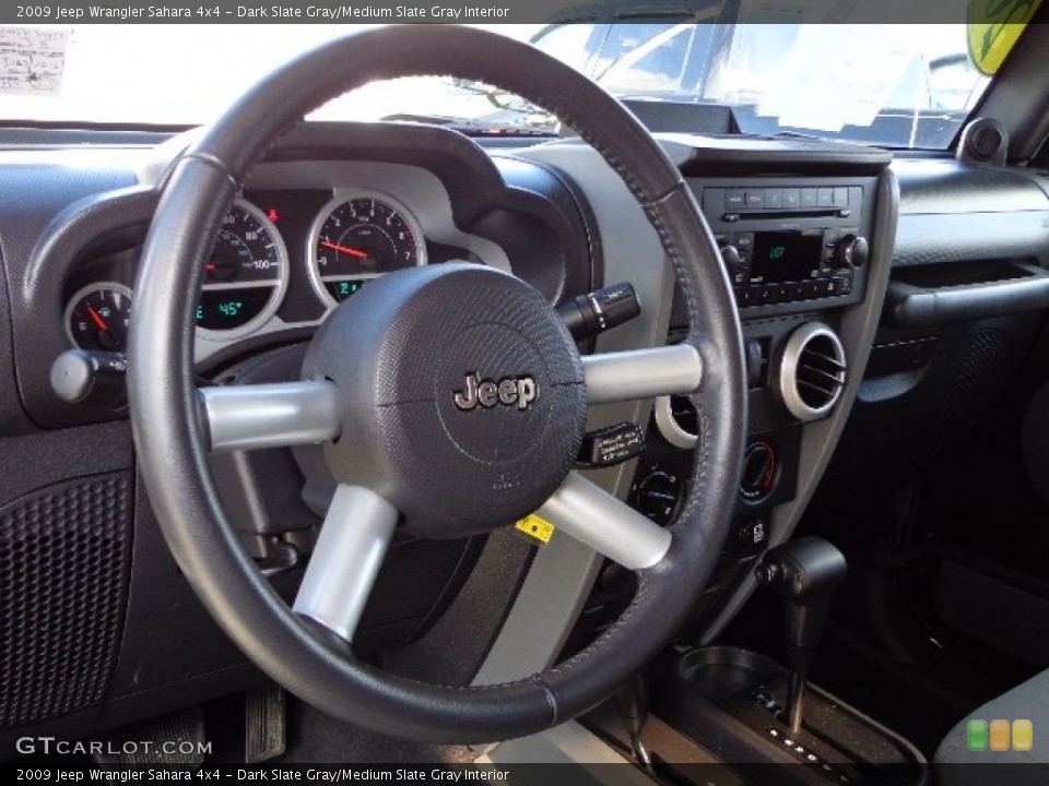Dark Slate Gray/Medium Slate Gray Interior Steering Wheel for the 2009 Jeep Wrangler Sahara 4x4 #74406637