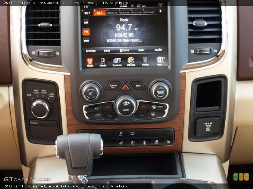 Canyon Brown/Light Frost Beige Interior Controls for the 2013 Ram 1500 Laramie Quad Cab 4x4 #74407816