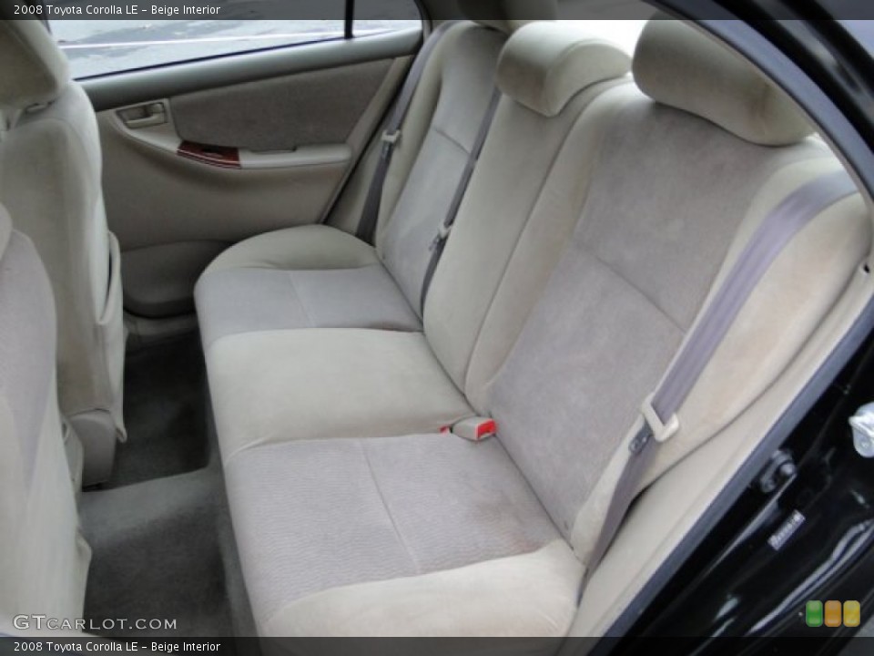 Beige Interior Rear Seat for the 2008 Toyota Corolla LE #74414043
