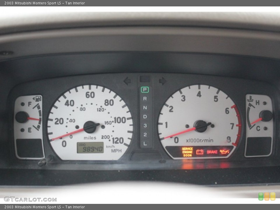 Tan Interior Gauges for the 2003 Mitsubishi Montero Sport LS #74418115