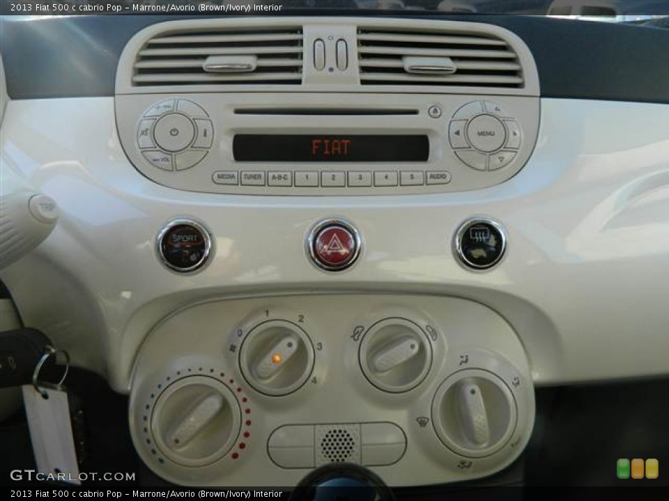 Marrone/Avorio (Brown/Ivory) Interior Controls for the 2013 Fiat 500 c cabrio Pop #74420131