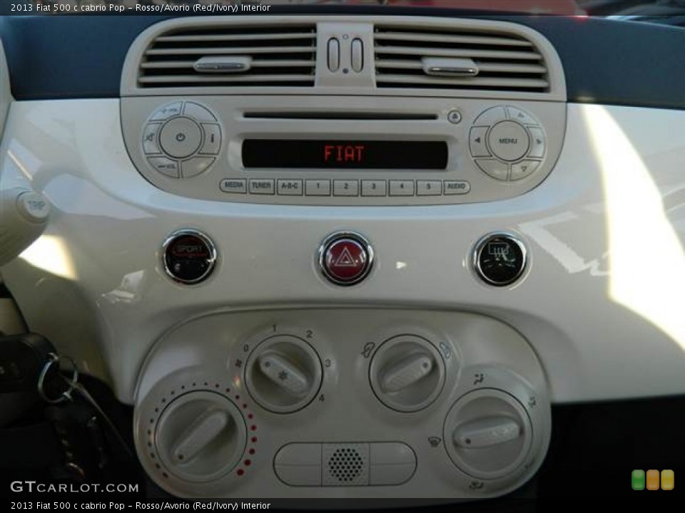 Rosso/Avorio (Red/Ivory) Interior Controls for the 2013 Fiat 500 c cabrio Pop #74420254