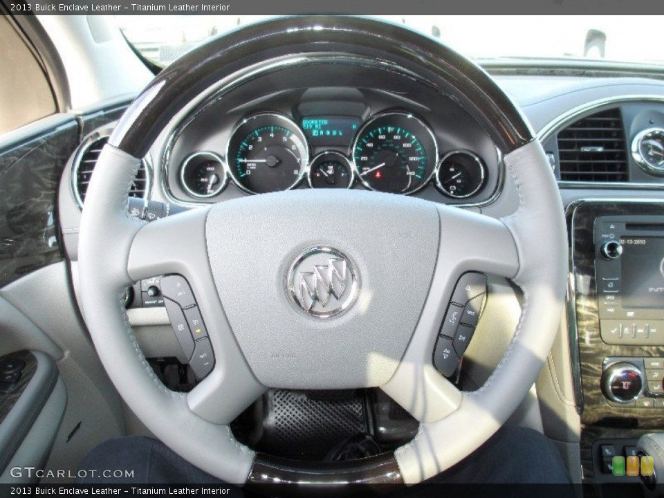 Titanium Leather Interior Steering Wheel for the 2013 Buick Enclave Leather #74424658