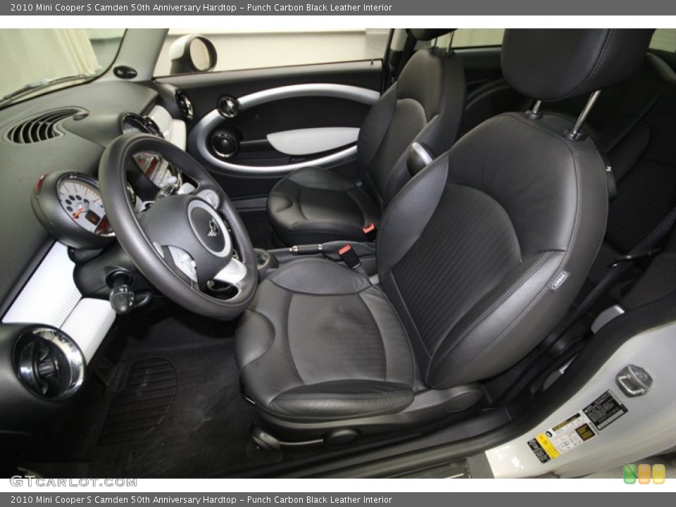 Punch Carbon Black Leather Interior Front Seat for the 2010 Mini Cooper S Camden 50th Anniversary Hardtop #74426773