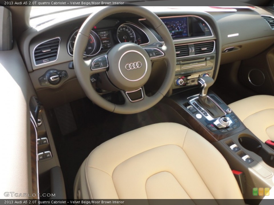 Velvet Beige/Moor Brown Interior Dashboard for the 2013 Audi A5 2.0T quattro Cabriolet #74428561