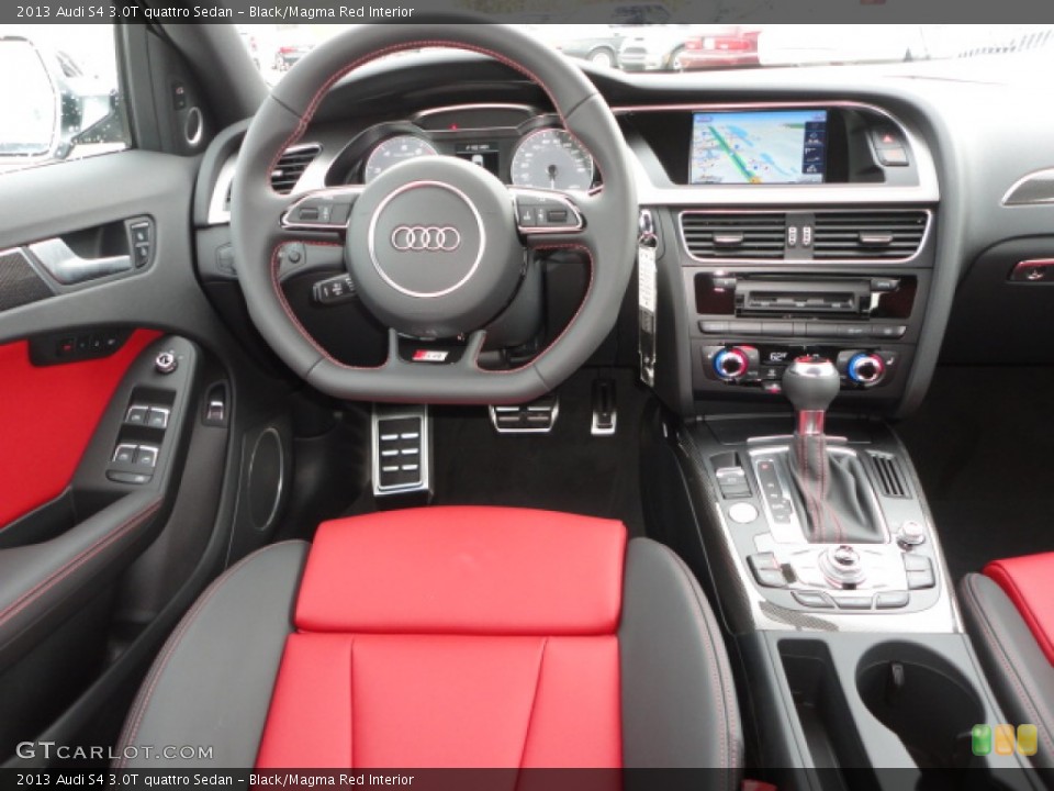 Black/Magma Red Interior Dashboard for the 2013 Audi S4 3.0T quattro Sedan #74429593