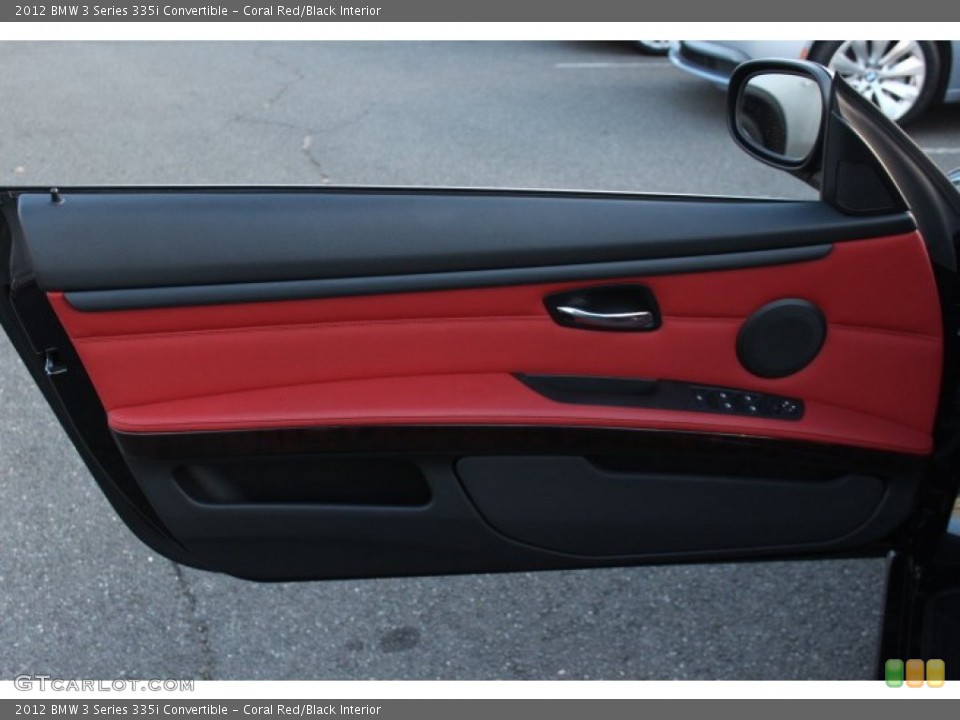 Coral Red/Black Interior Door Panel for the 2012 BMW 3 Series 335i Convertible #74436182