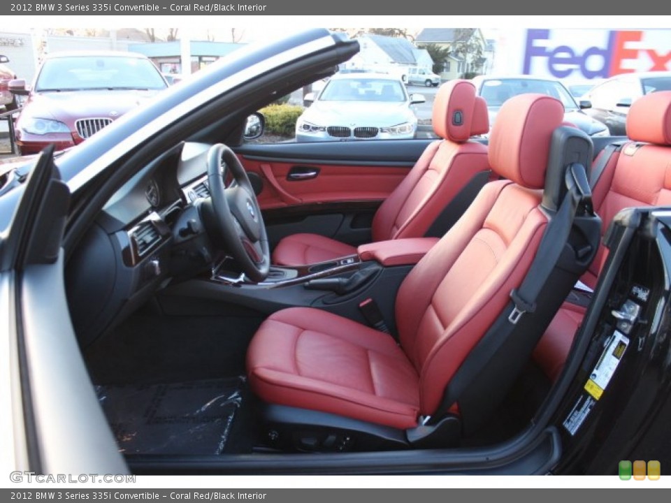 Coral Red/Black Interior Front Seat for the 2012 BMW 3 Series 335i Convertible #74436224