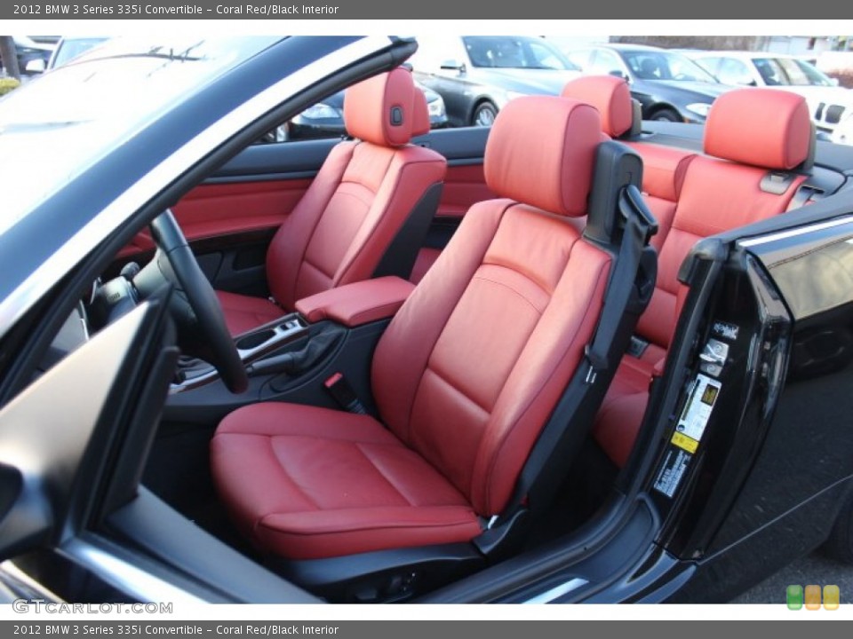 Coral Red/Black Interior Front Seat for the 2012 BMW 3 Series 335i Convertible #74436248
