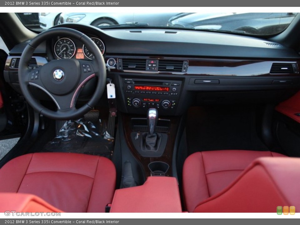 Coral Red/Black Interior Dashboard for the 2012 BMW 3 Series 335i Convertible #74436269