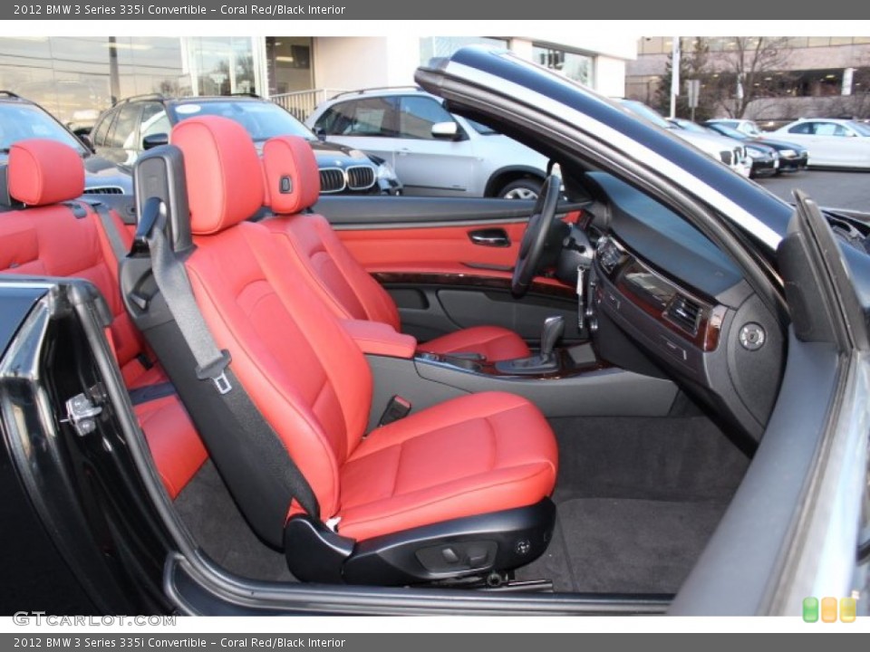 Coral Red/Black Interior Front Seat for the 2012 BMW 3 Series 335i Convertible #74436470
