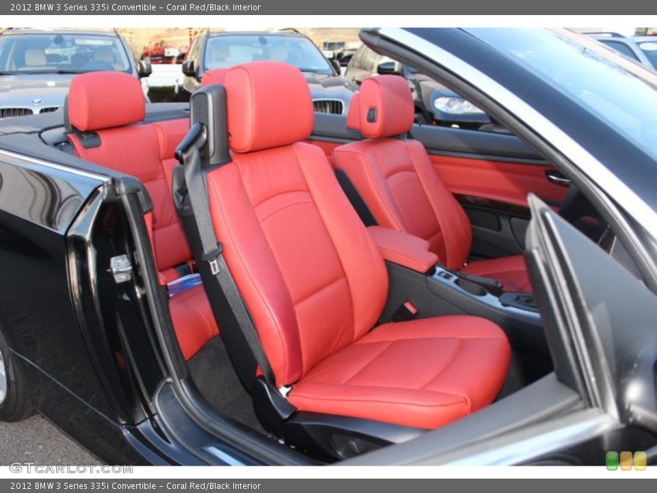 Coral Red/Black Interior Front Seat for the 2012 BMW 3 Series 335i Convertible #74436491