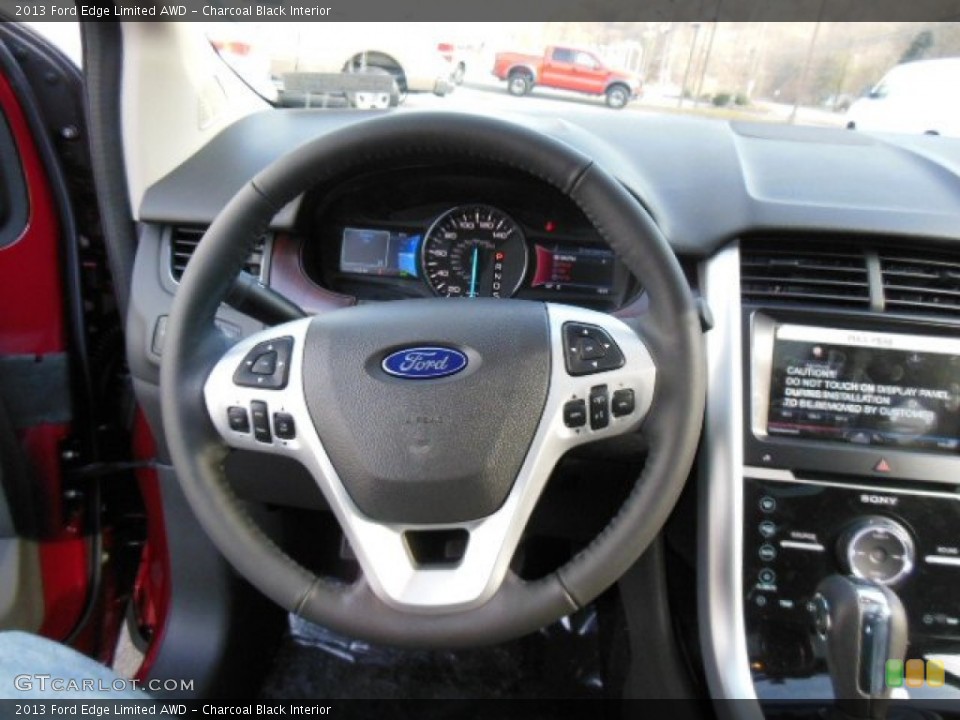 Charcoal Black Interior Steering Wheel for the 2013 Ford Edge Limited AWD #74436523