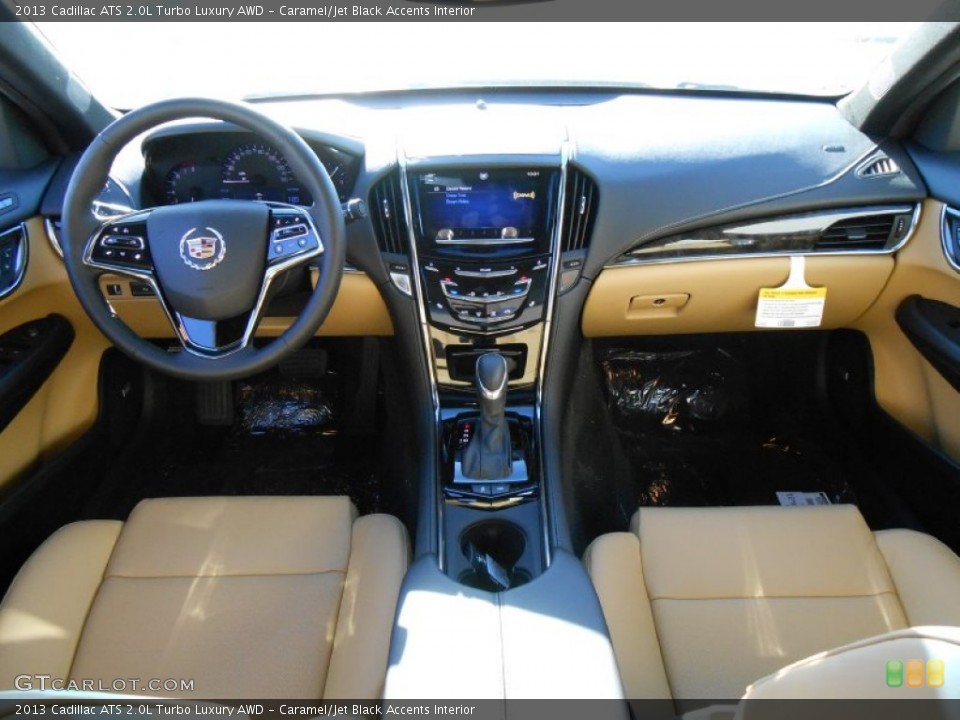 Caramel/Jet Black Accents Interior Dashboard for the 2013 Cadillac ATS 2.0L Turbo Luxury AWD #74438978