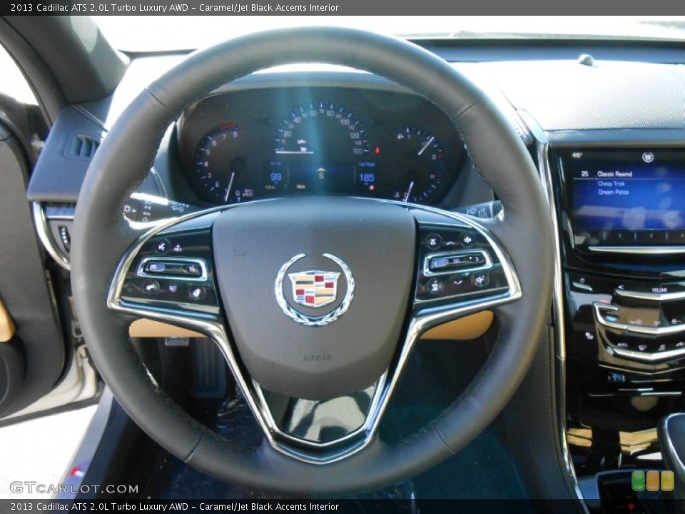 Caramel/Jet Black Accents Interior Steering Wheel for the 2013 Cadillac ATS 2.0L Turbo Luxury AWD #74439089