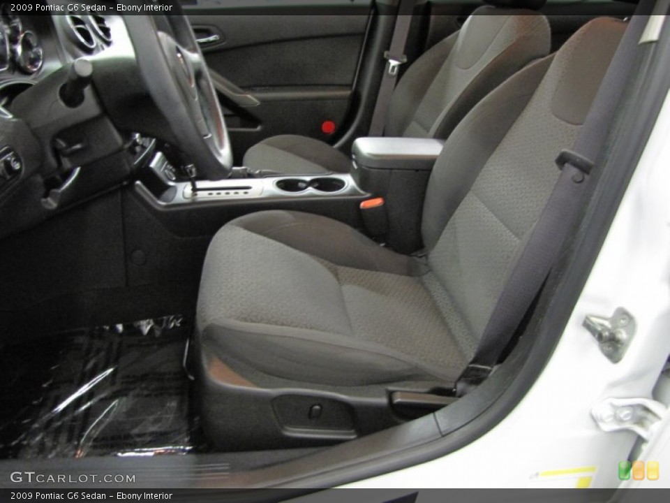 Ebony Interior Front Seat for the 2009 Pontiac G6 Sedan #74439791