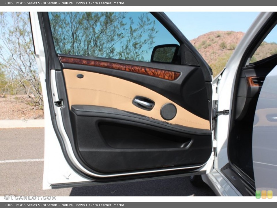 Natural Brown Dakota Leather Interior Door Panel for the 2009 BMW 5 Series 528i Sedan #74447180
