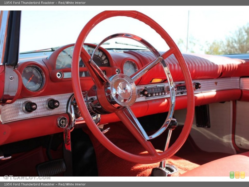 Red/White Interior Steering Wheel for the 1956 Ford Thunderbird Roadster #74448590