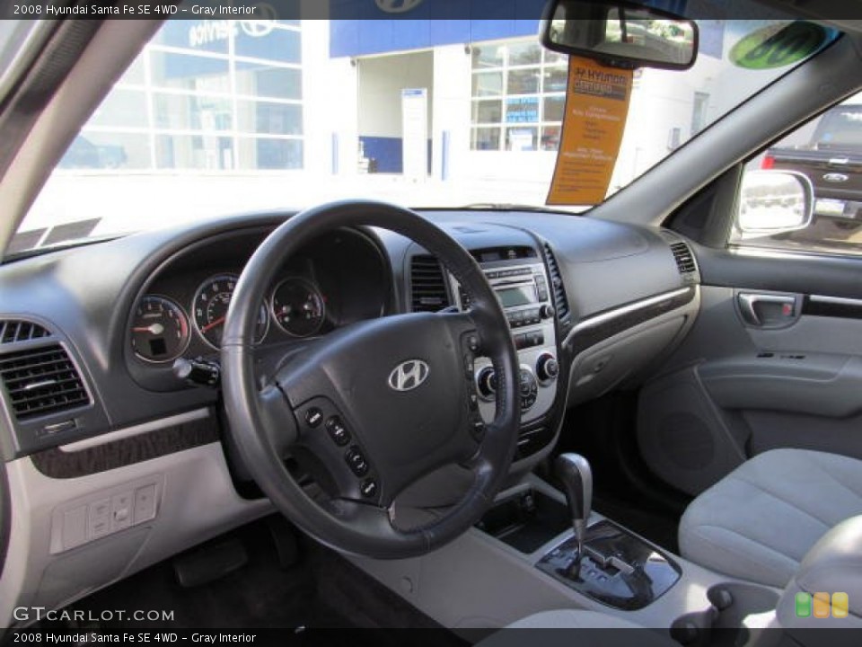 Gray Interior Dashboard for the 2008 Hyundai Santa Fe SE 4WD #74448679