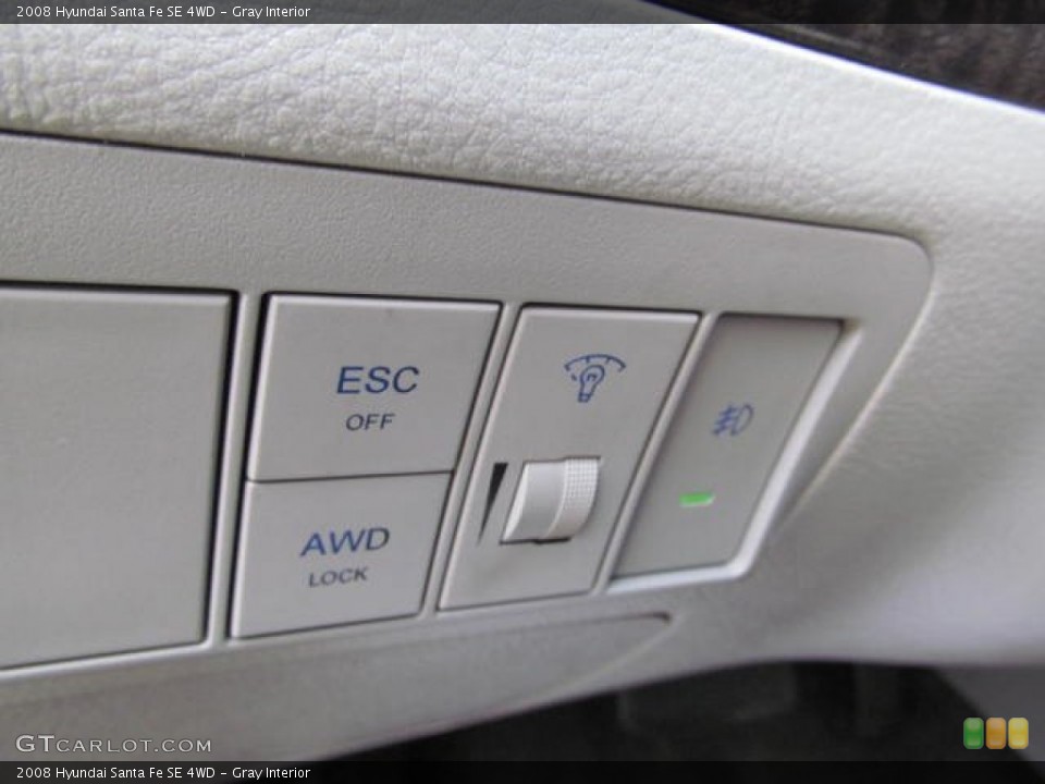 Gray Interior Controls for the 2008 Hyundai Santa Fe SE 4WD #74448700