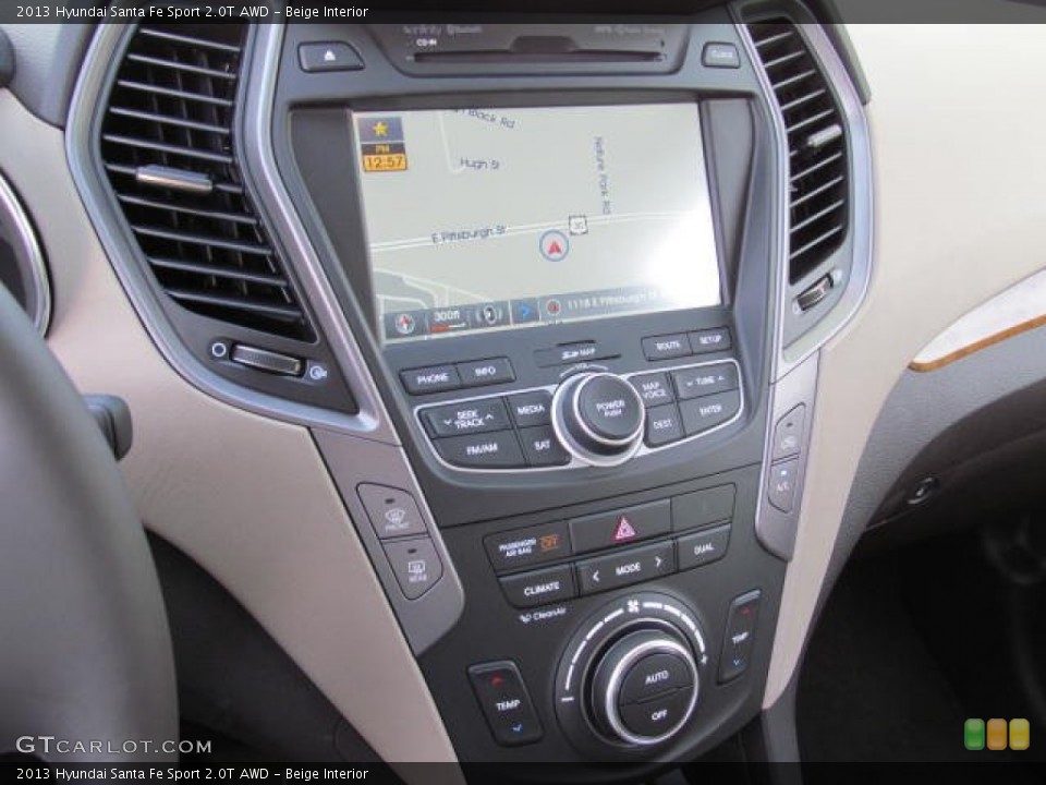 Beige Interior Controls for the 2013 Hyundai Santa Fe Sport 2.0T AWD #74451361