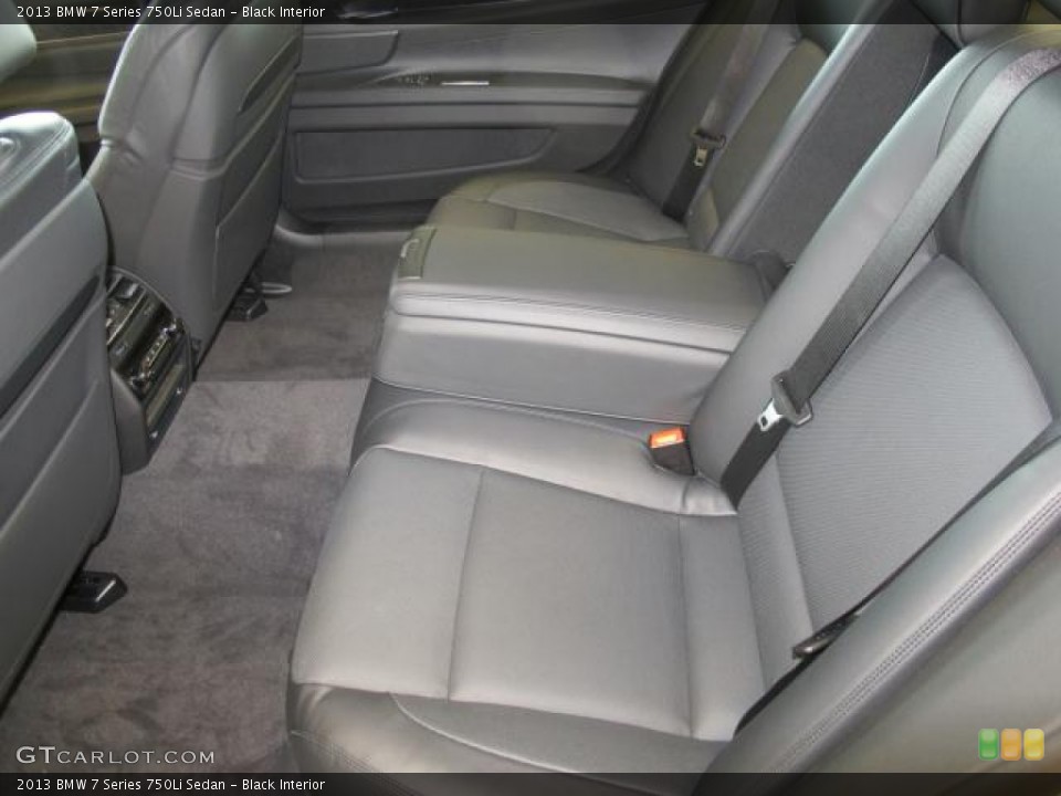 Black Interior Rear Seat for the 2013 BMW 7 Series 750Li Sedan #74453914