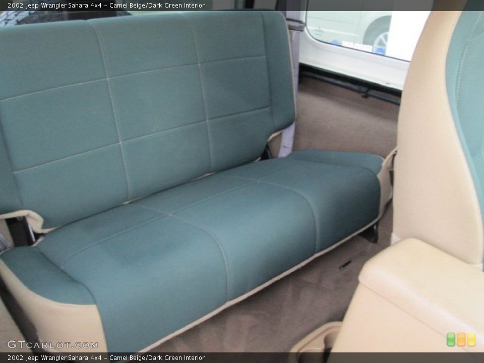 Camel Beige/Dark Green Interior Rear Seat for the 2002 Jeep Wrangler Sahara 4x4 #74454968