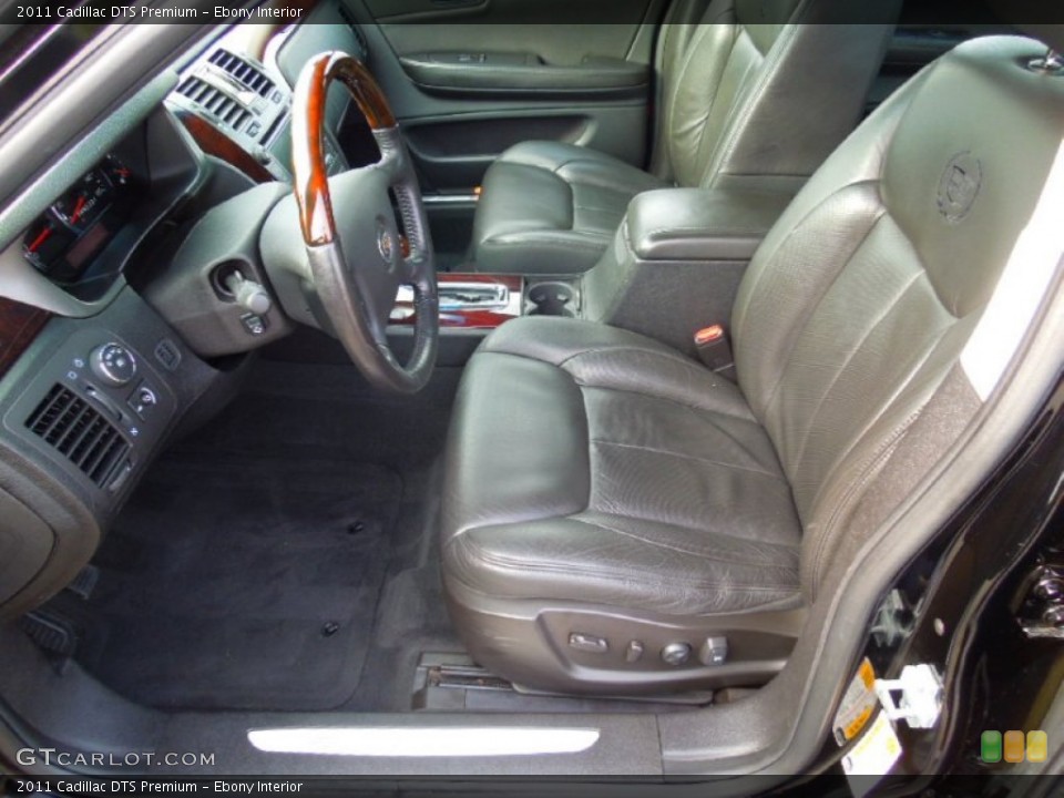 Ebony Interior Front Seat for the 2011 Cadillac DTS Premium #74455204