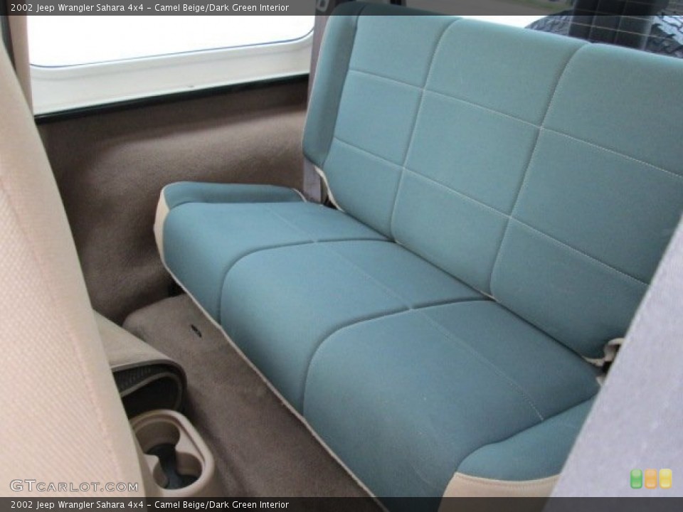 Camel Beige/Dark Green Interior Rear Seat for the 2002 Jeep Wrangler Sahara 4x4 #74455355