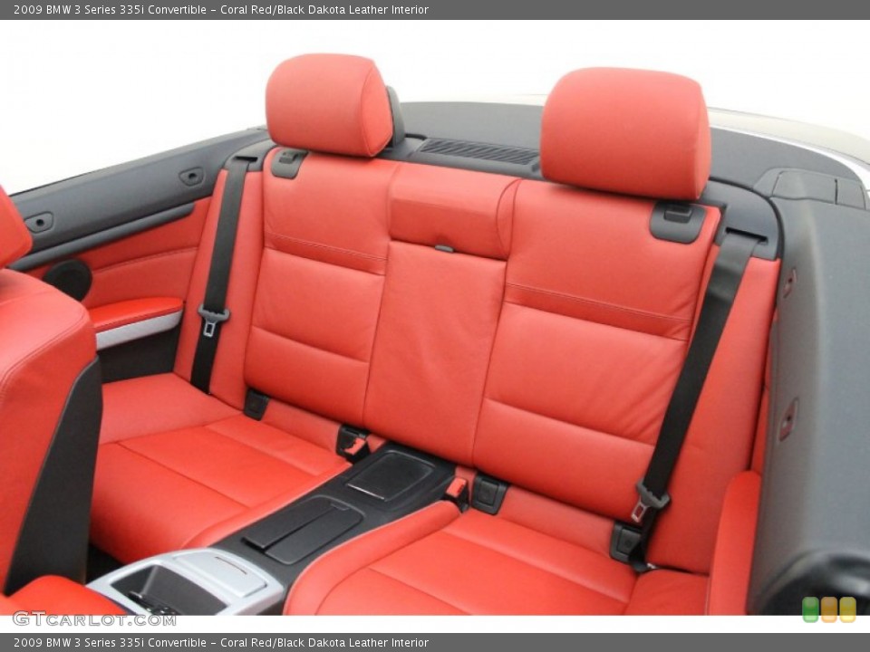 Coral Red/Black Dakota Leather Interior Rear Seat for the 2009 BMW 3 Series 335i Convertible #74461070