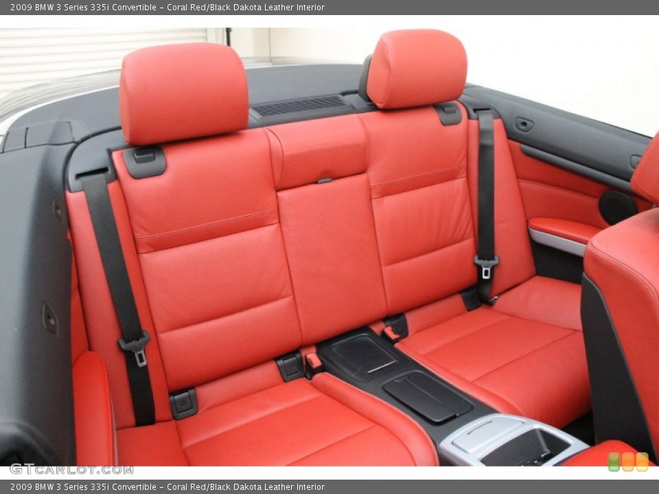 Coral Red/Black Dakota Leather Interior Rear Seat for the 2009 BMW 3 Series 335i Convertible #74461089