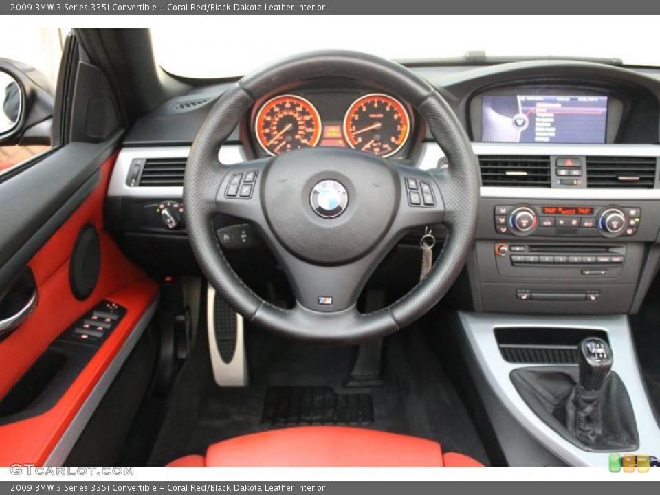 Coral Red/Black Dakota Leather Interior Dashboard for the 2009 BMW 3 Series 335i Convertible #74461297