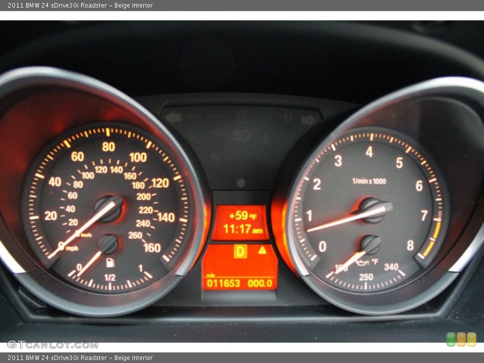 Beige Interior Gauges for the 2011 BMW Z4 sDrive30i Roadster #74461766