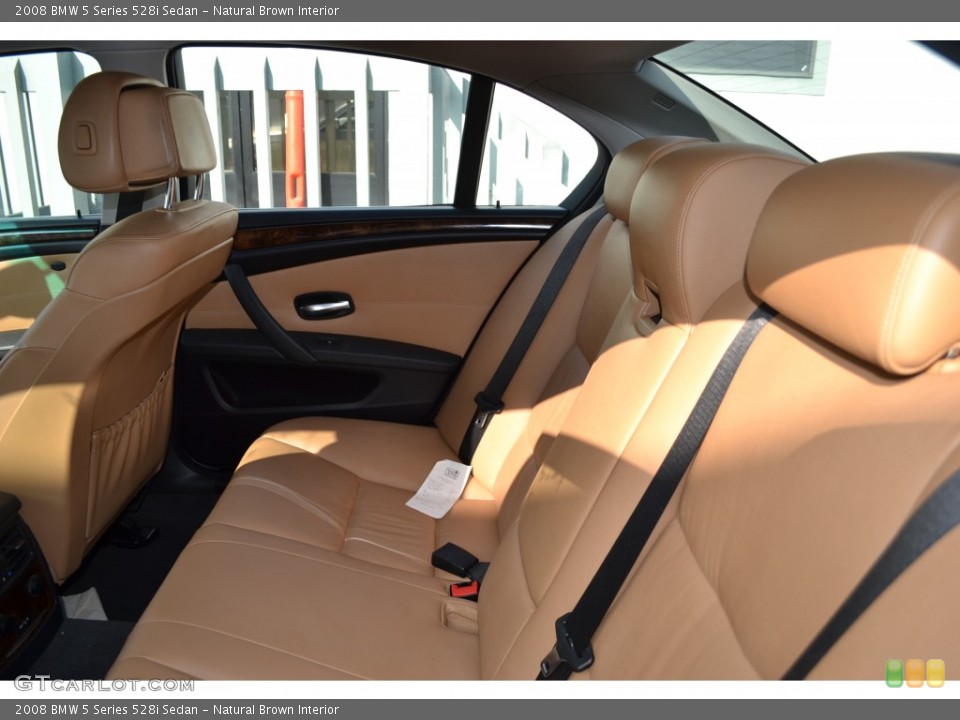 Natural Brown Interior Rear Seat for the 2008 BMW 5 Series 528i Sedan #74462672