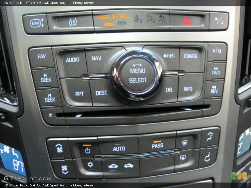 Ebony Interior Controls for the 2010 Cadillac CTS 4 3.6 AWD Sport Wagon #74475362