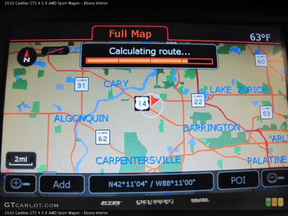 Ebony Interior Navigation for the 2010 Cadillac CTS 4 3.6 AWD Sport Wagon #74475379