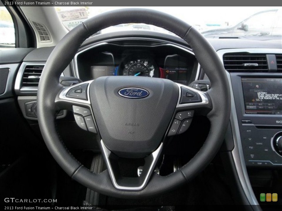 Charcoal Black Interior Steering Wheel for the 2013 Ford Fusion Titanium #74476931