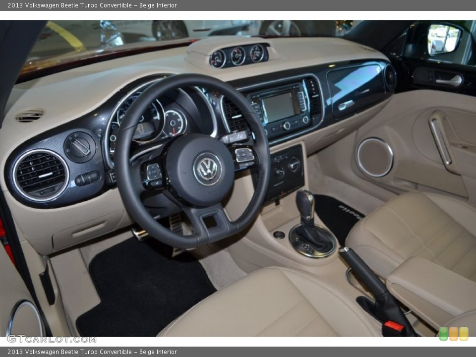 Beige Interior Prime Interior for the 2013 Volkswagen Beetle Turbo Convertible #74477663