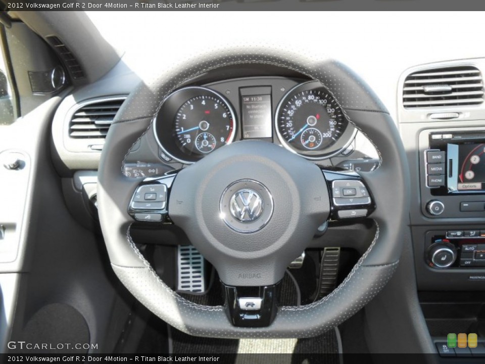 R Titan Black Leather Interior Steering Wheel for the 2012 Volkswagen Golf R 2 Door 4Motion #74480369