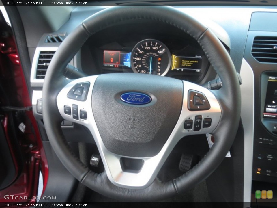 Charcoal Black Interior Steering Wheel for the 2013 Ford Explorer XLT #74481917