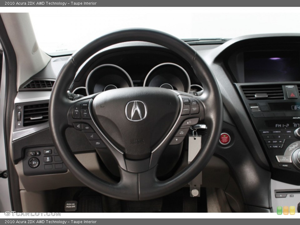 Taupe Interior Steering Wheel for the 2010 Acura ZDX AWD Technology #74485530